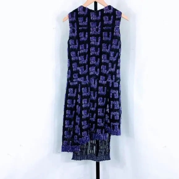 Anna Sui Dress Asymmetric Hem Textured Knit Dress Main Line Size 0 - Picture 6 of 14